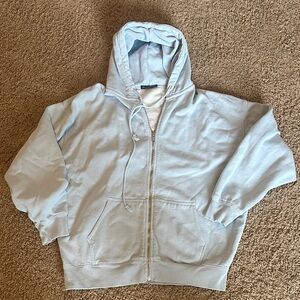 Brandy Melville Sky Blue Zip Up Oversize Fit Hoodie